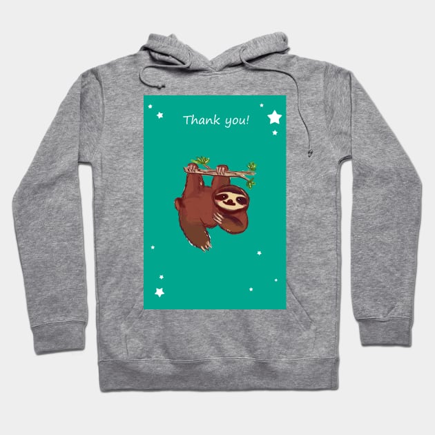 Thank You - Hanging Tree Sloth Hoodie by saradaboru